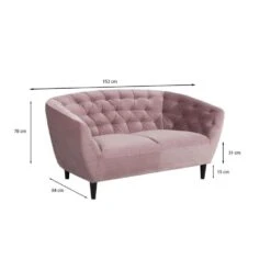 Bank Thyrza 2-zits - Fluweel - Oudroze -Relax Verkoop 81017433 6900