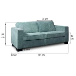 Bank Stuttgart 3-zits - Ribcord - Petrol -Relax Verkoop 81023419 9600