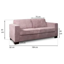 Bank Stuttgart 3-zits - Ribcord - Roze -Relax Verkoop 81023420 9600