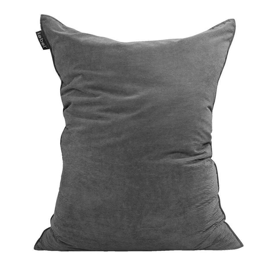 Zitzak Rib Velours - Antraciet - 100x150cm 1 Zitzak Rib Velours - Antraciet - 100x150cm