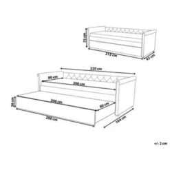 Beliani Kinderbed LIBOURNE - Grijs Polyester -Relax Verkoop 8440d7246cd44b989478c14e7ae0dd94