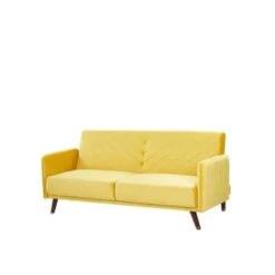 Beliani Driezitsbank - SENJA Geel Fluweel -Relax Verkoop 8e1fbbd3134f46e38171f094d2039691