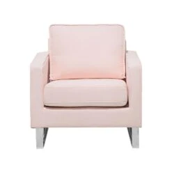 Beliani Fauteuil VIND - Roze Polyester -Relax Verkoop 8f64f9f2f93541a394eb545ad952a58a