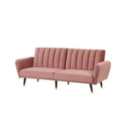 Beliani Slaapbank - VIMMERBY Roze Fluweel -Relax Verkoop 9175de3ab02d4df7be6b1f884beb2a82