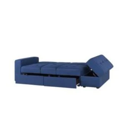 Beliani Driezitsbank - FALSTER Blauw Polyester -Relax Verkoop 95d004001c7b4cd7bfac156835aaab4a