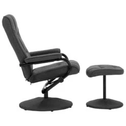 VidaXL Fauteuil Verstelbaar Met Voetenbankje Stof Donkergrijs -Relax Verkoop 98df20ae8c5141e4b8edf1a30d4cbed7