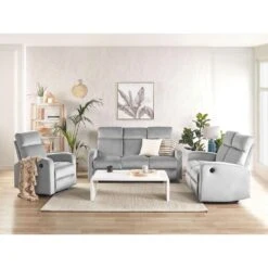 Beliani TV-fauteuil VERDAL - Grijs Fluweel -Relax Verkoop aa673040e6f04318aa76d7c9f9f81102