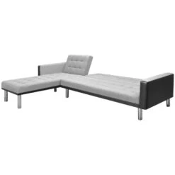 VidaXL Hoekslaapbank 218x155x69 Cm Stof Zwart En Grijs -Relax Verkoop abdb99d8dd5d4050867dad854fc23492