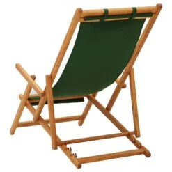 VidaXL Strandstoel Inklapbaar Massief Eucalyptushout En Stof Groen -Relax Verkoop b0b1fb620c3e4cdb8e8611ed55679802