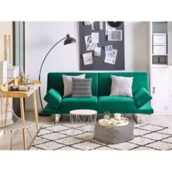 Beliani Slaapbank - YORK Groen Fluweel -Relax Verkoop bff13a4003994228aeb57b1697e3197c