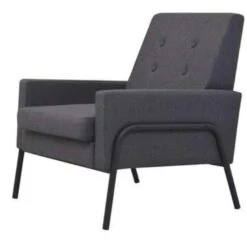 VidaXL Fauteuil Staal En Stof Donkergrijs -Relax Verkoop c0e93134ba9b42c1a72c80deaaab83d7