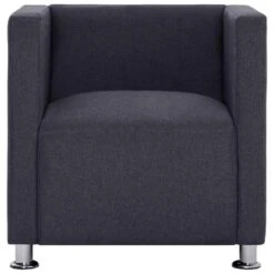 VidaXL Fauteuil Kubus Stof Donkergrijs -Relax Verkoop c16bde3aef9346d5866e42d871f4429b