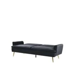 Beliani Slaapbank - VETTRE Zwart Fluweel -Relax Verkoop c1a71245855e4749896a182367b31404