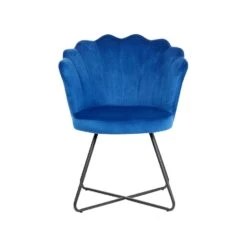 Beliani Fauteuil LOVELOCK - Blauw Fluweel -Relax Verkoop c3c8525aee464f618e06042caacf5466