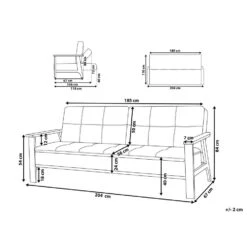 Beliani Driezitsbank - TJORN Grijs Polyester -Relax Verkoop ca7085d3a1f64eaeaed2447b954f77dd