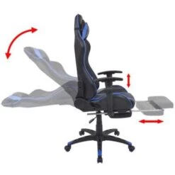 VidaXL Bureau-/gamestoel Verstelbaar Met Voetensteun Blauw -Relax Verkoop cf6b8412f75b49929f1c274bee886f3b
