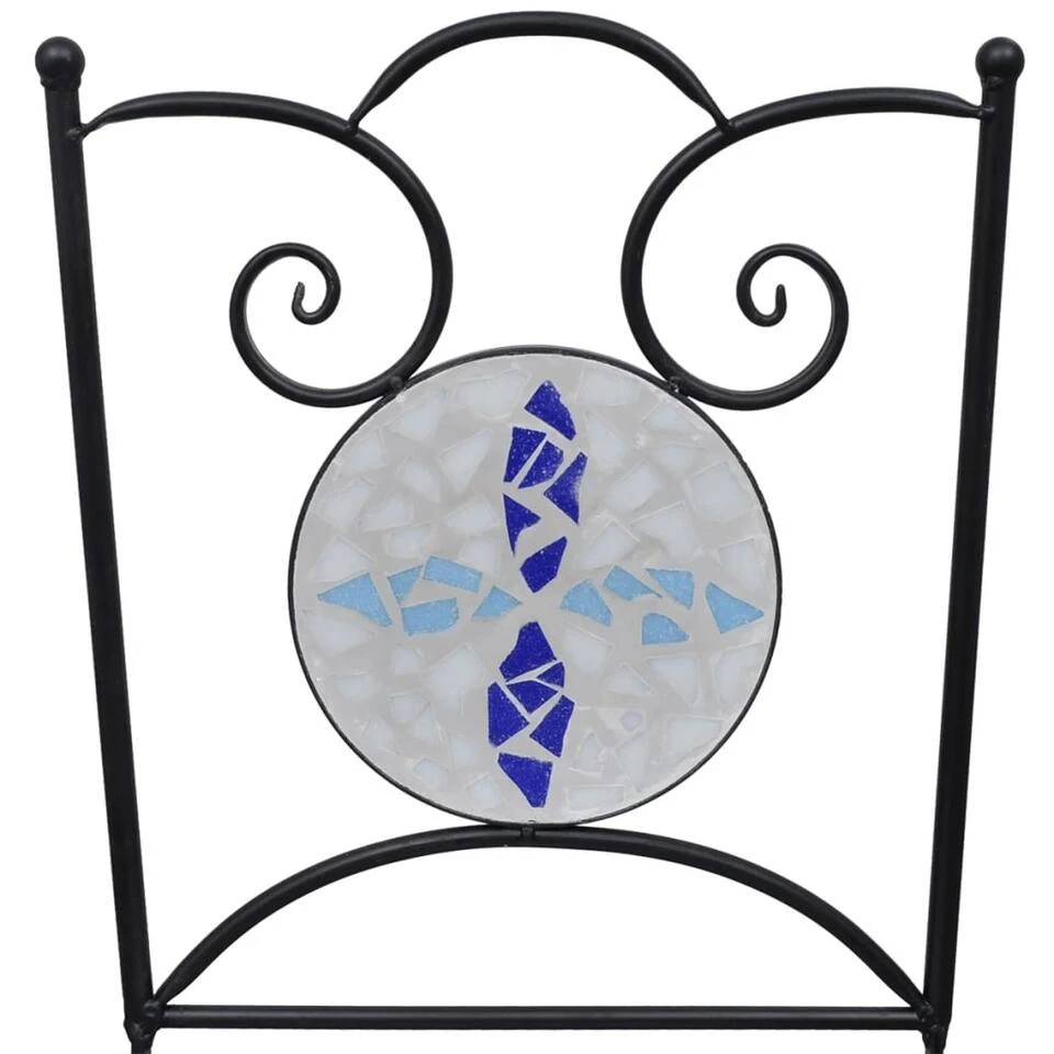 VidaXL Bistrostoelen Inklapbaar 2 St Keramiek Blauw En Wit 4 VidaXL Bistrostoelen Inklapbaar 2 St Keramiek Blauw En Wit - Image 4