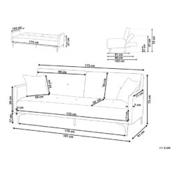 Beliani Driezitsbank - LUCAN Groen Fluweel -Relax Verkoop da346fc82e324e649c3b5d4b31576ae9