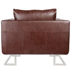 VidaXL Fauteuil Met Verchroomde Poten Kubus Kunstleer Bruin -Relax Verkoop e2ef8f12a3744f7e8a5d4c134c0b86bb