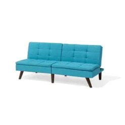 Beliani Driezitsbank - RONNE Blauw Polyester -Relax Verkoop e3cc261acaa34af694a406e997b63381