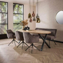 Diego Eetkamerbank Velvet - Stof - Grijs -Relax Verkoop e3f7771d5100476abde53d2a1f277263