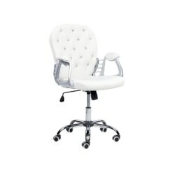 Beliani Bureaustoel PRINCESS - Wit Kunstleer -Relax Verkoop ee32e21a4a8f44f893ab9cbfa83e95b0