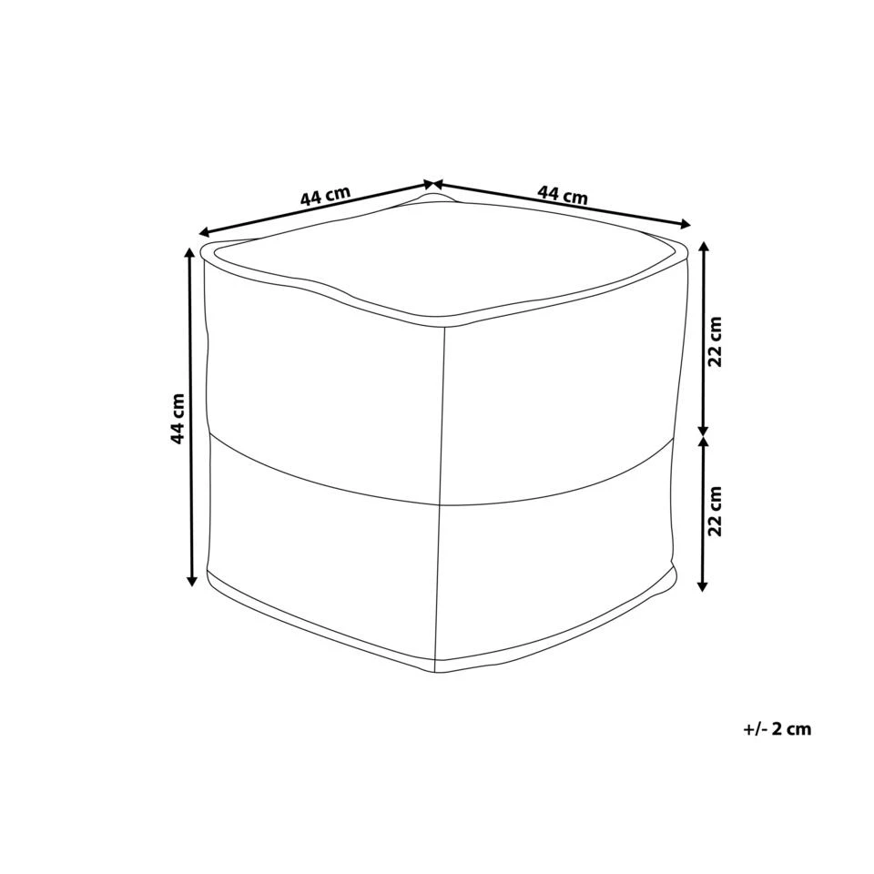 Beliani Poef KIRAMA - Beige Katoen, Jute 3 Beliani Poef KIRAMA - Beige Katoen, Jute - Image 3