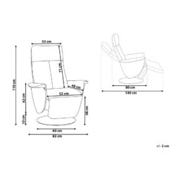 Beliani TV-fauteuil PRIME - Grijs Kunstleer -Relax Verkoop fdd8dbb49fee472ca293ca08319ed623